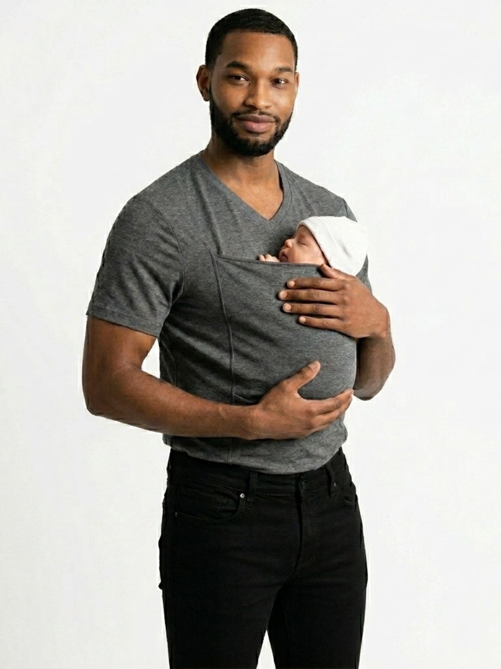Lalabu Mens Dad Shirt Large Dark Grey Babywearing Pouch Carrier